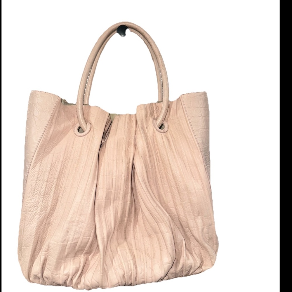 Giorgio Armani Pleated Leather Bucket Bag